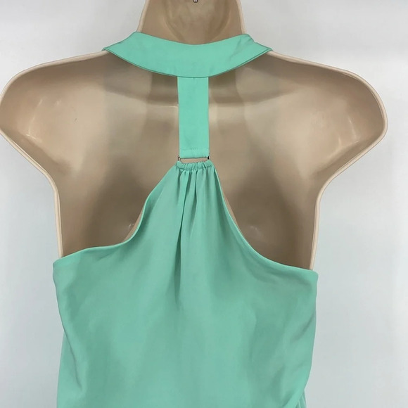 Hunter Dixon Mini Slip Dress Womens Size X-Small Green Black Halter‎ Sleeveless - Picture 5 of 9